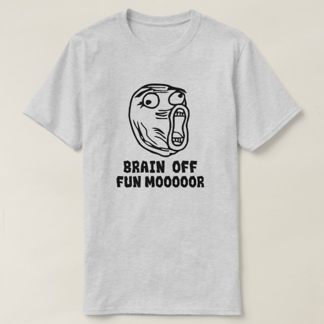 Camiseta Cérebro Desligado. Diversão MAAAAAIS! (Frente do Design)