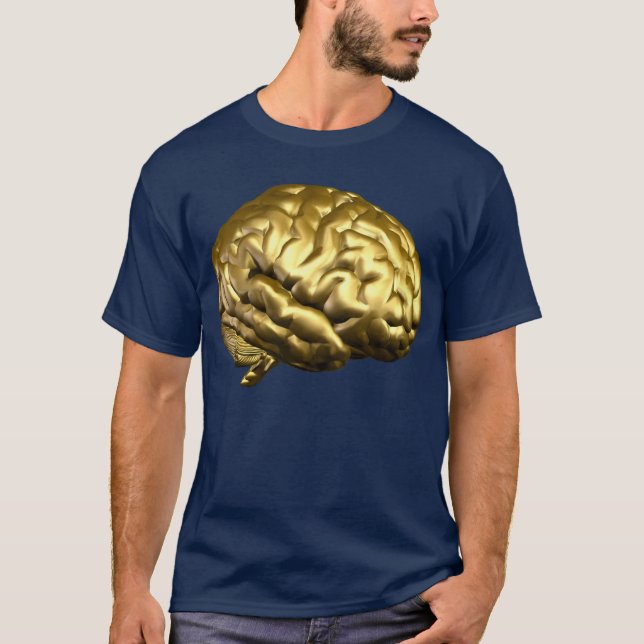 Camiseta Cérebro dourado (Frente)
