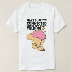 Camiseta "Cérebro engraçado com fio desconectado - Pense an
