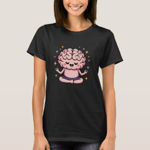 Camiseta Cérebro Fazendo Yoga Engraçado Mindfulness Meditaç