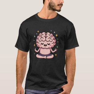 Camiseta Cérebro Fazendo Yoga Engraçado Mindfulness Meditaç