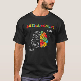 Camiseta Cérebro Gênio Colorido Defensor Conscientização do