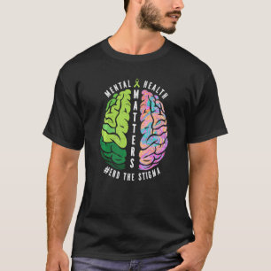 Camiseta Cérebro Humano Colorido Consciência Mental Saúde M