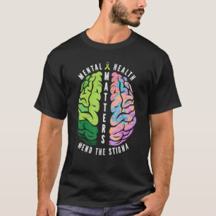 Camiseta Cérebro Humano Colorido Consciência Mental Saúde M
