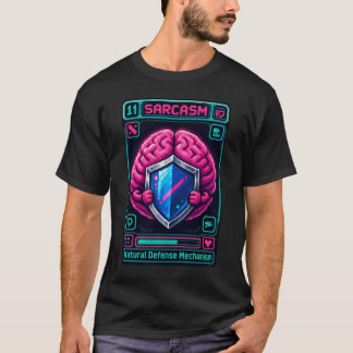 Camiseta Cérebro Pixel Engraçado Mecanismo de Defesa Sarcas