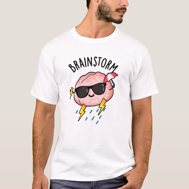 Camiseta Cérebro Tempestade Engraçada Clima (Frente)