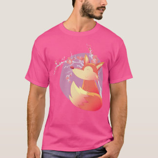 Camiseta Cereja Blossom Animal Lua Sakura Floresta Natural
