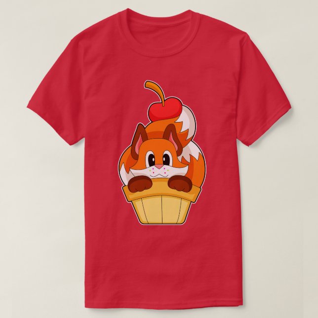 Camiseta Cereja de Sorvete Raposa (Frente do Design)