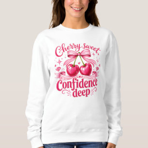 Camiseta Cereja Doce Confiança Profunda Citação Coquete