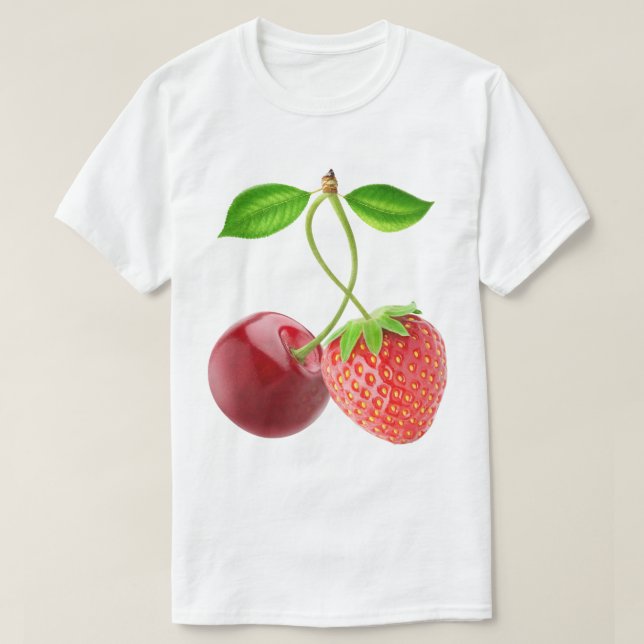 Camiseta Cereja e morango juntos (Frente do Design)