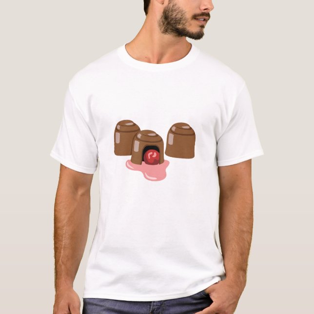Camiseta Cerejas cobertas de chocolate (Frente)