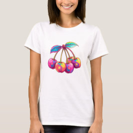 Camiseta Cerejas coloridas