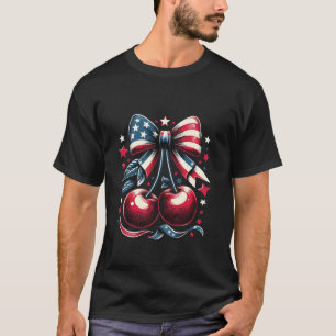 Camiseta Cerejas com Arco Coquette 4 de julho American Pa