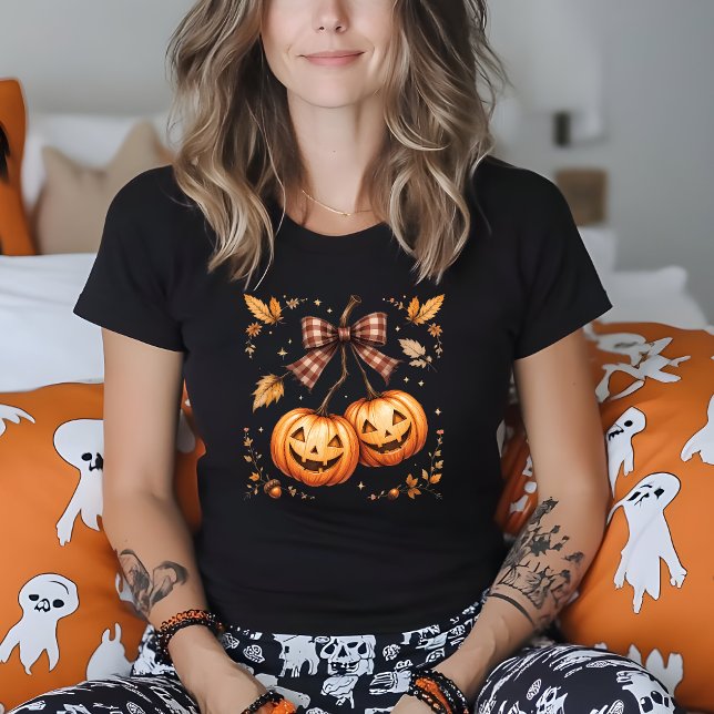 Camiseta Cerejas De Abóbora De Halloween Caem No Outono (Criador carregado)