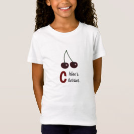 Camiseta Cerejas e a letra "C" para seu nome por diversão