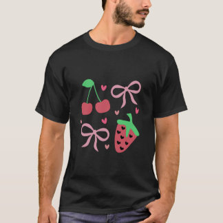 Camiseta Cerejas e Arcos de morangos de coquetes