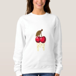 Camiseta Cerejas Vermelhas com Gráfico de Creme