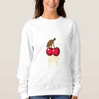 Camiseta Cerejas Vermelhas com Gráfico de Creme
