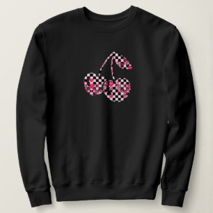 Camiseta Cerejas Xadrez e Corações Rosa Padronizados