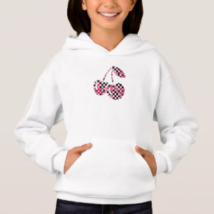 Camiseta Cerejas Xadrez e Corações Rosas Padronizadas