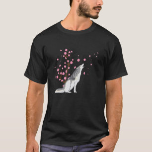 Camiseta Cerejeira engraçada Husky Siberiano Animal Japonês