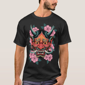 Camiseta Cerejeira Flor de Cerejeira Yokai Diabo Hannya Jap