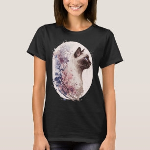 Camiseta Cerejeira japonesa Flor Siamês Gato Criou Sakura F