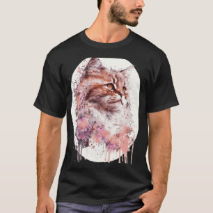 Camiseta Cerejeira Japonesa Raça de Gato Siberiano Sakura