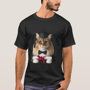 Camiseta Cerimônia de Formatura de Gato Siberiano Cap Gradu