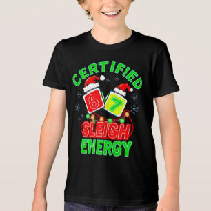 Camiseta Certificado 6‑7 Energia de Trenó gen alpha meme 