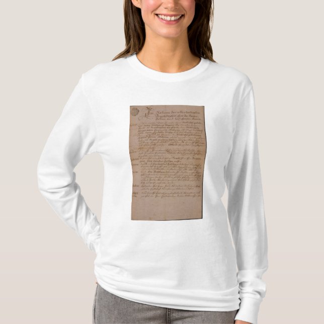 Camiseta Certificado de casamento de Wolfgang, de Mozart e (Frente)