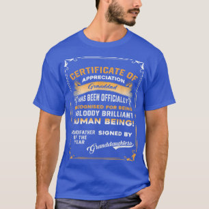 Camiseta Certificado De Mens Vovô Do Ano Assinado Por Gran