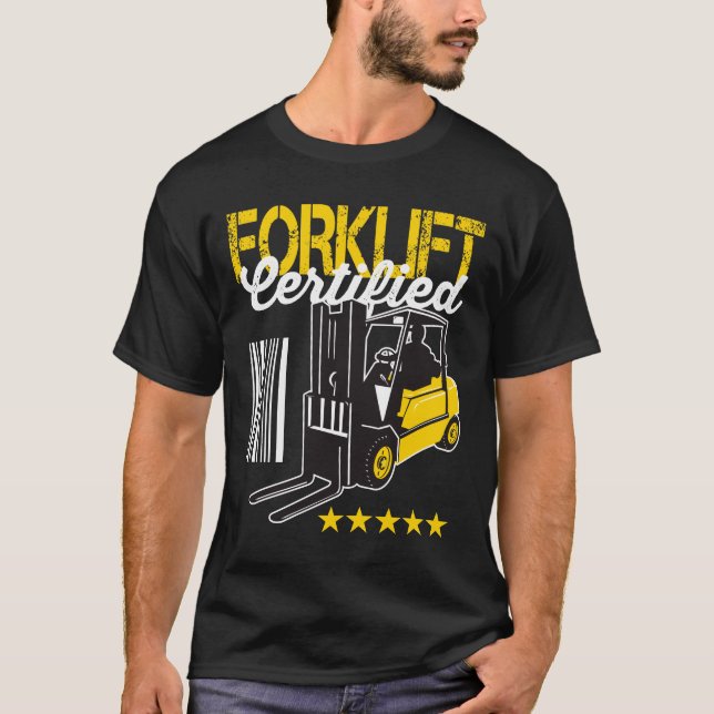 Camiseta Certificado para Forklifo | Operador de empilhadei (Frente)