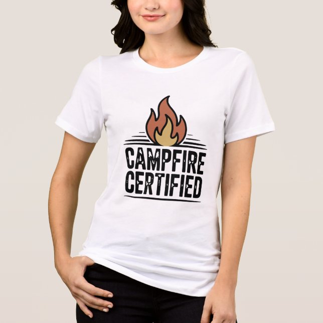 Camiseta Certificado por Campfire - Camping (Frente)