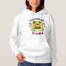 Camiseta Certified Foodie Cute Kawaii Sapo Comendo Hambúrgu