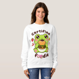 Camiseta Certified Foodie Cute Kawaii Sapo Comendo Hambúrgu