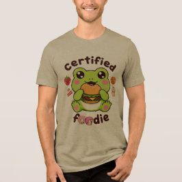 Camiseta Certified Foodie Cute Kawaii Sapo Comendo Hambúrgu