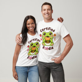 Camiseta Certified Foodie Cute Kawaii Sapo Comendo Hambúrgu