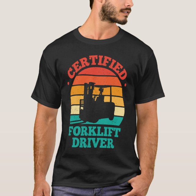 Camiseta Certified Forklift Driver Retro (Frente)