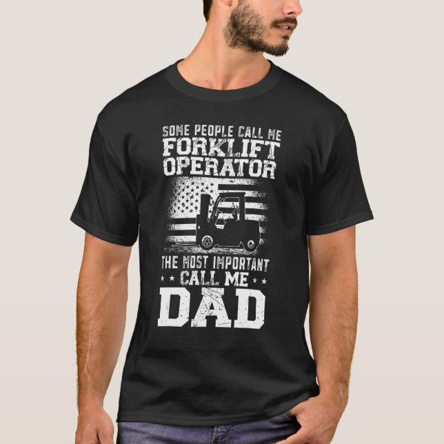 Camiseta Certified Forklift Truck Operator Dad Father Vinta (Frente)