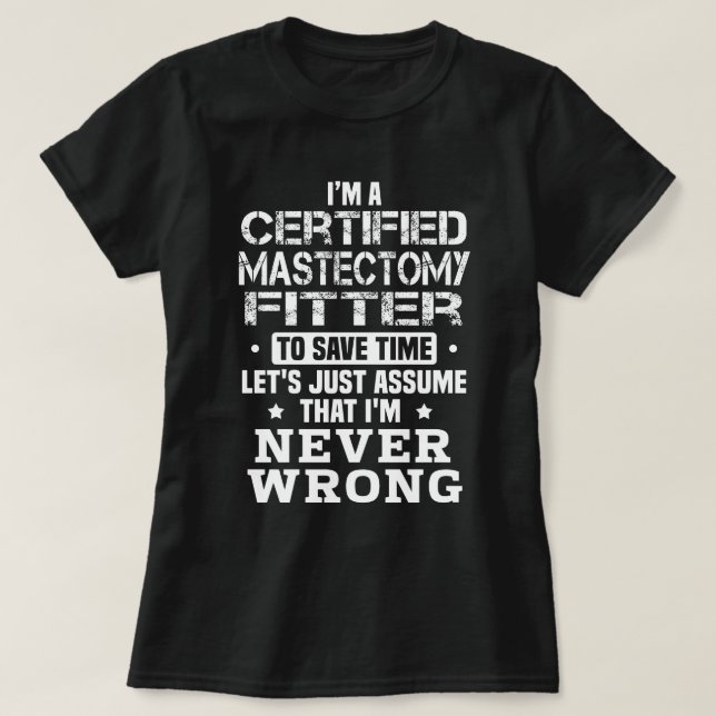 Camiseta Certified Mastectomy Fitter (Frente do Design)