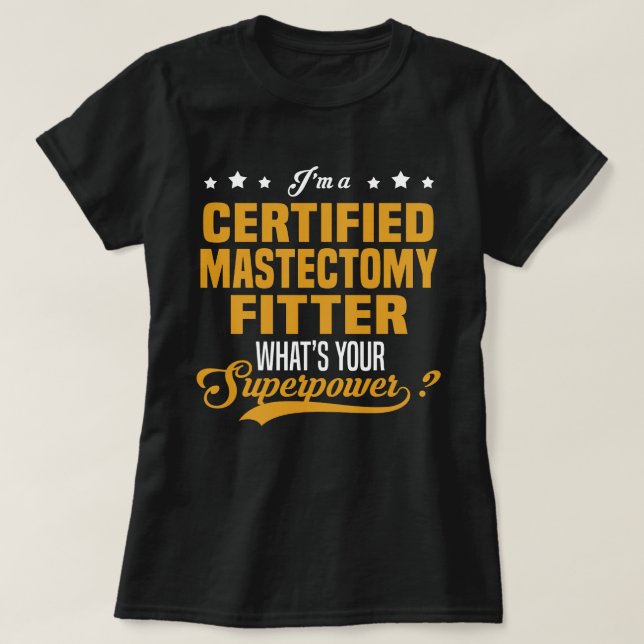 Camiseta Certified Mastectomy Fitter (Frente do Design)
