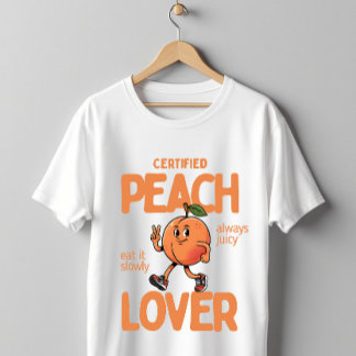 Camiseta Certified Peach Lover Cute Funny Fruit Design