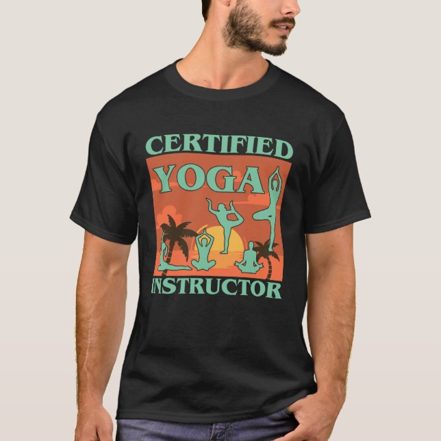 Camiseta Certified Yoga Instructor  Meditation Retro Namast (Frente)
