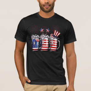 Camiseta Cerveja 4 De Julho Norte-Americana Beer Bebendo M
