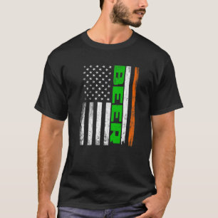 Camiseta Cerveja Afastada Bandeira Americana Funny St Patri