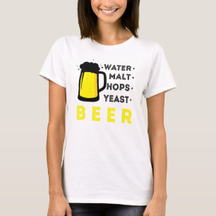 Camiseta Cerveja artesanato E Saltos De Malte De Cabelo Ou 