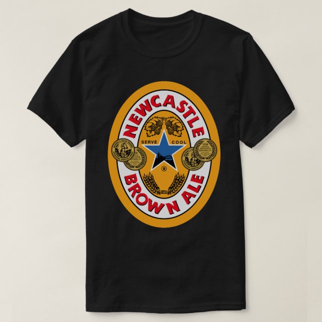 Camiseta Cerveja castanha de Newcastle (Frente do Design)