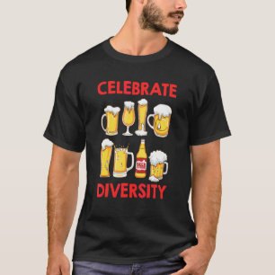 Camiseta Cerveja Celebrar Diversidade Bebedor Cerveja Artes