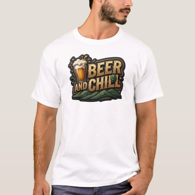 Camiseta CERVEJA CRISP E CHILL Tee (Frente)